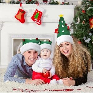 5for$10 Brushed Soft Ball Christmas Santa Hat Holiday Dress up Accessories NWOT